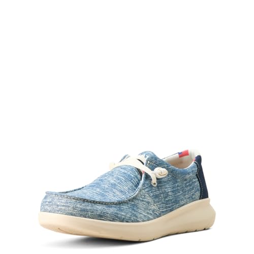 Ariat Men's Hilo Shoe, Washed Denim/Dark Denim, 8 Wide