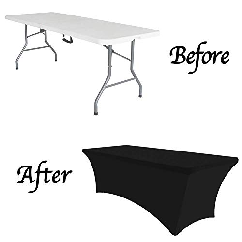 image for Eurmax USA Rectangular Fitted Spandex Table Covers 6ft Tablecloth Wedd