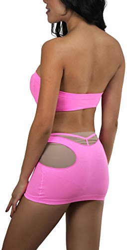 Image of ToBeInStyle Women's Stretch See Through Fishnet Novelty Mini Rave Party Dress