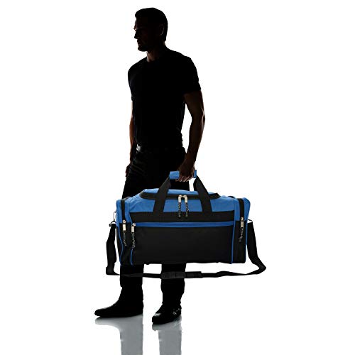 Dalix 21" Blank Sports Duffle Bag Gym Bag Travel Duffel With Adjustable Strap In Royal Blue #TOP6