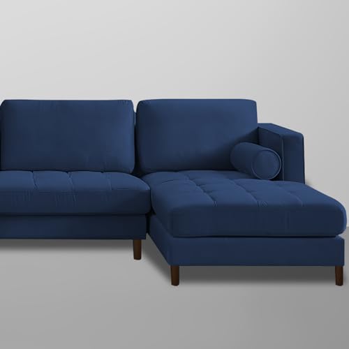 Image of Lezra RHS 4 Seater L Shape Sofa Set for Living Room (Blue Fabric) Premium Fabric Sofa