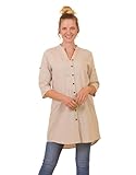 CHA-CHA Túnica de lino para mujer - Túnica fiable de lino para mujeres para madres en la vida cotidiana - ¡Comodidad que siempre está ahí para ti!, beige, XL