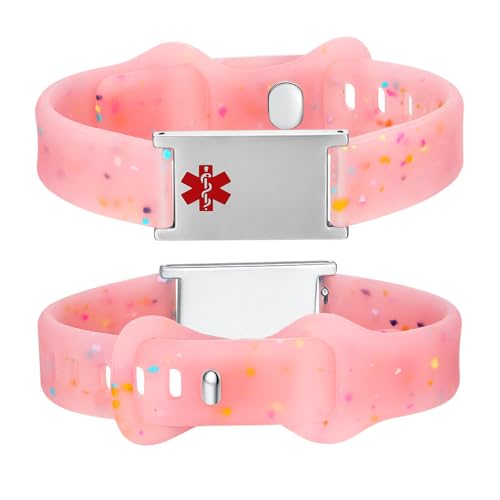 Image of LinnaLove Medical Alert ID Bracelet - Adjustable Silicone Band, Custom or Pre-Engraved Options, QR Code Available