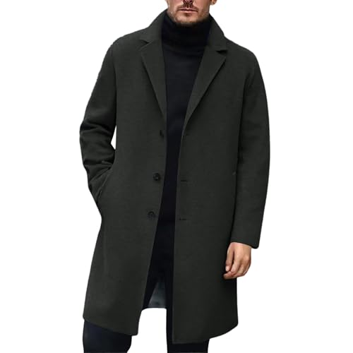 Gabardina Hombre Elegante, Anorak Masculino de Invierno con Forro Polar Chaqueta Cortavientos Impermeable para Actividades al Libre cómoda Informal climas fríos