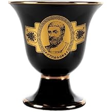 BEAUTIFUL GREEK STATUES Pythagoras Cup of Justice Pythagorean Theorem Fair Mug Ancient Greece Black Cobalt Usable