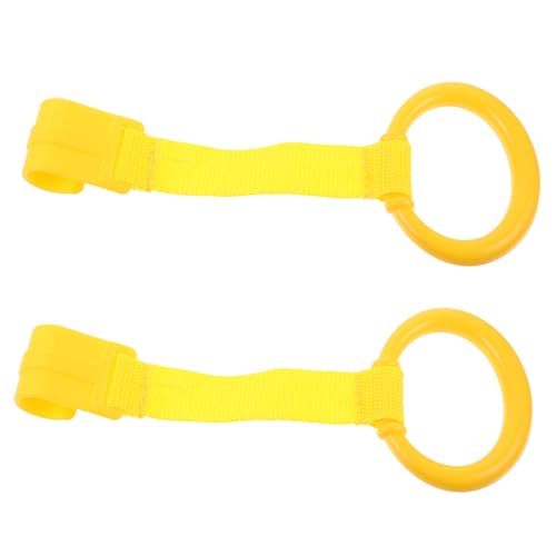 SWOOMEY 2 Piezas Lengüeta para tirar de pie para pequeños bebés asiento Cinturón walker andadera para bebe cunas anillo para colgar bebe ayudante de paseo del bebe Cinta Yellow