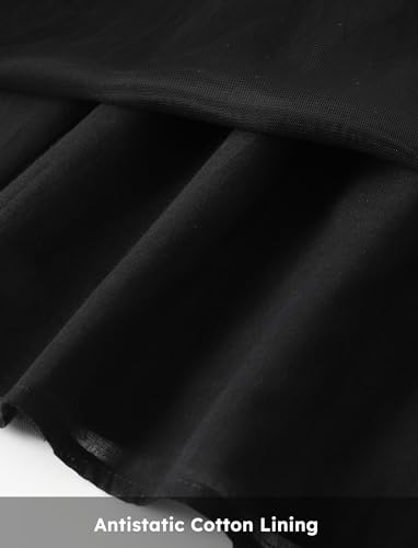 Image of PATPAT Mommy and Me Matching Short-Sleeve Cotton Solid Mesh Tulle Belted Long Dresses