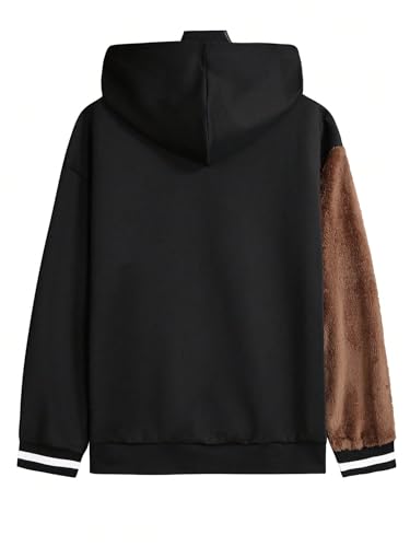 GORGLITTER Men's Bear Pattern Drawstring Pullover Hoodie Causal Long Sleeve Hooded Sweatshirts2