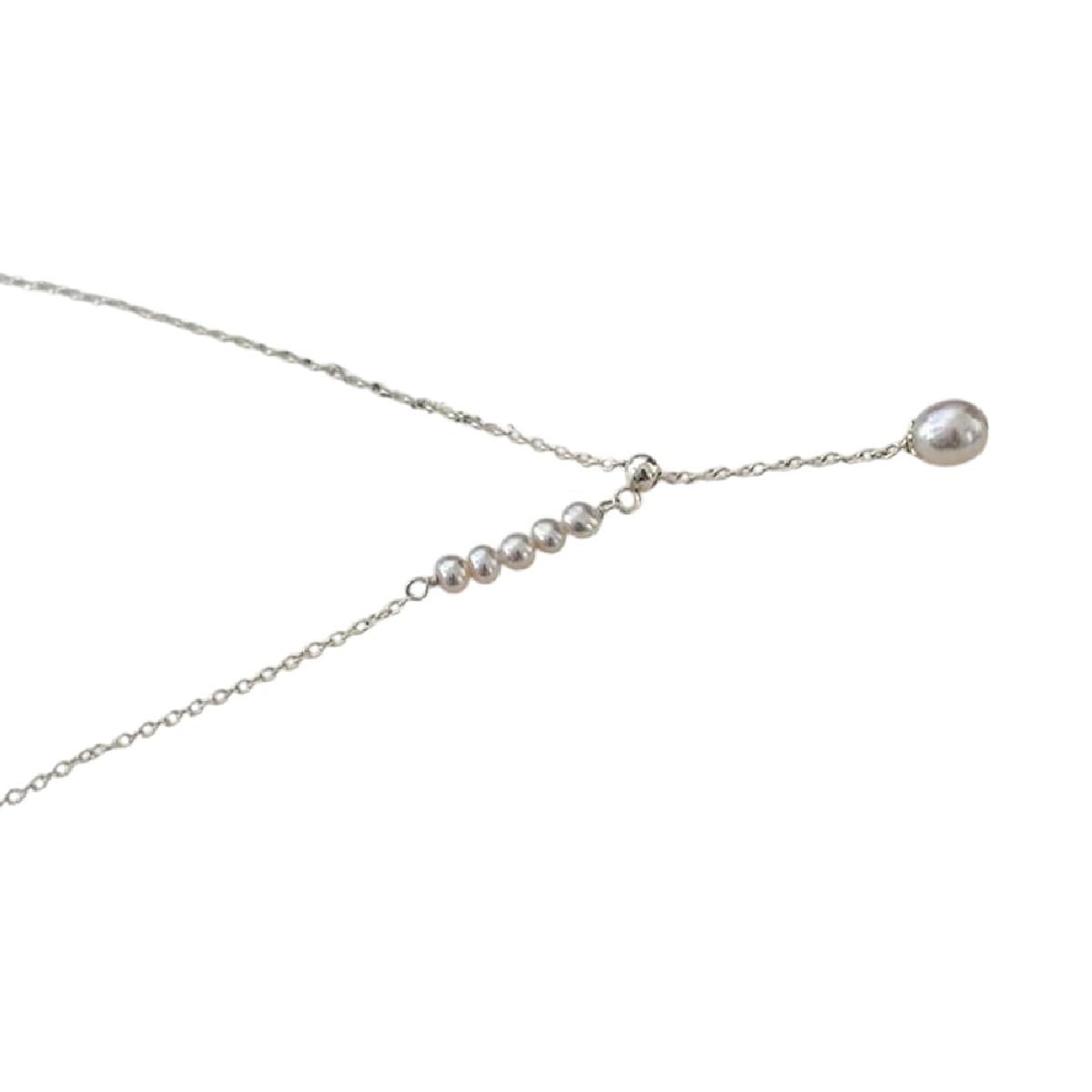 Collier perle d'eau douce argent 925 pendentif tendance élégant - 3