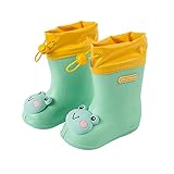 Gummistiefel Kinder Gefüttert Regenstiefel Waterproof Stiefeletten Jungen Regenstiefelette Mädchen Gummistiefeletten Outdoor Anti-Slip Kurze Stiefel Cartoon Rain boots