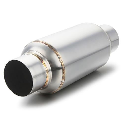 Image of LCGP 2.5'' Inlet & Outlet Universal Muffler, 11.5'' Overall Length Stainless Steel Resonator 2 Pack