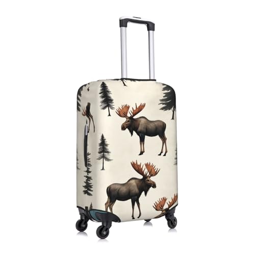 Moose Forest Luggage Cover Elastic Washable Protector Anti-Scratch Travel Suitcase Covers With Concealed Zipper For 18-32 Inch Luggage Small3