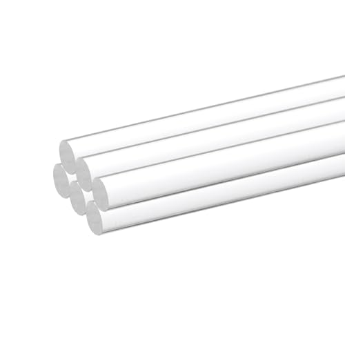 Image of MECCANIXITY 6pcs Acrylic Round Rods 1 /4 inch x 12 inch Clear Acrylic Dowel Rods Sticks Plastic Sticks Strip for DIY Crafts Lighting Gardening Decoration - 6mm x 300mm