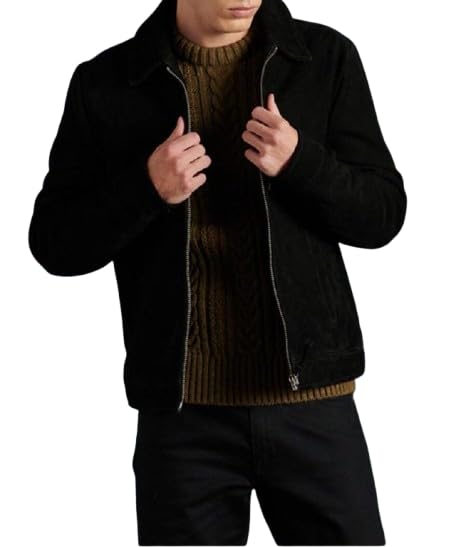 Image of LEATHER JACKET FOR MEN SUEDE.