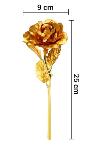 TIED RIBBONS Valentine Gift for Girlfriend Boyfriend Husband Wife Girls Boys Couples (Special 24K Gold Plated Rose, Scented Rose Flowers with Teddy Gift Box) 4 31HX5m w LL