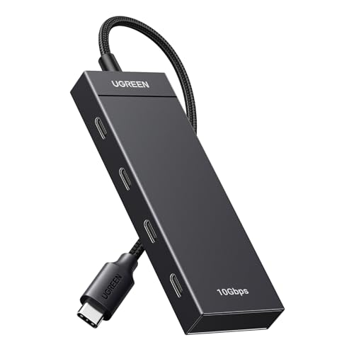 UGREEN 4-in-1 USB C Hub 10Gbps 4 Ports USB C 3.2 Gen 2 Multiport Adapter High Speed Type C to USB Hub USB Hub for Laptop PC MacBook Pro/Air Playstation Xbox PS5