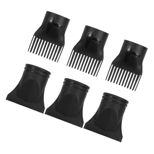 KICHOUSE 6pcs Plastic Hair Dryer Nozzle Attachments Professional Diffuser Concentrator and Comb Tools for Salon and Home Use Versatile Styling for All Hair Types