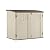 Suncast 34 Cu Ft Capacity Horizontal Outdoor Storage Shed for Garbage Cans, Garden Accessories, Backyard, and Patio Use, Vanilla