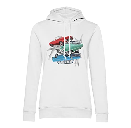 Sweat voitures anciennes art surréalisme vintage hoodie graphique imprimé pour adulte