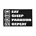 Produktbild Eat Sleep Parkour Reapeat Geschenke für Frauen und Männer, Flagge, 3 x 5 Fuß für Mädchen, cooles Mädchen-Banner für Schlafzimmer, Zimmer, Wandflaggen mit 2 Messingösen, Mama-Geschenke, Muttertagsges