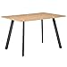 HOMCOM Mesa de Comedor Rectangular Mesa de Cocina Salón Moderna con Patas de Metal y Almohadillas Ajustables 120x80x76 cm Roble
