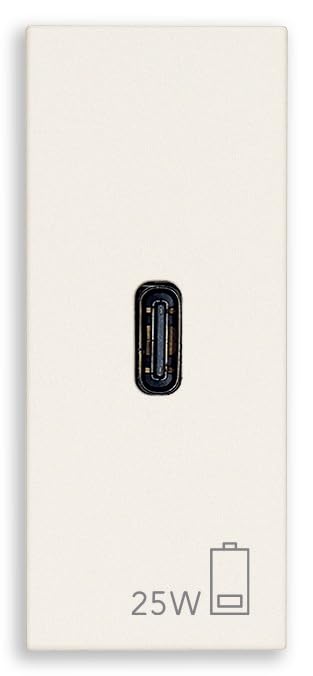Vimar 30292.C25B Linea presa USB C per ricarica 25W da incasso 1m bianco