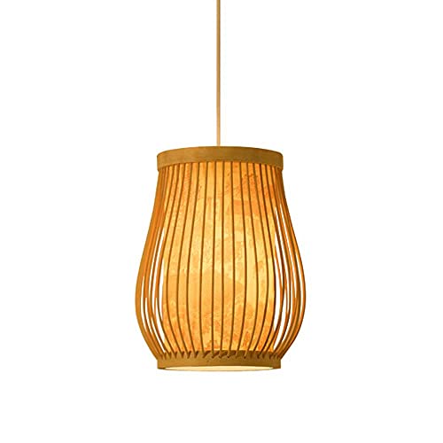 CSSYKV Lampada A Sospensione in bambù Naturale Lanterna in Stile Giapponese Vintage Tettoie in Legno Apparecchio di Illuminazione A Soffitto A Sospensione Apparecchio di Illuminazione A Soffitto per
