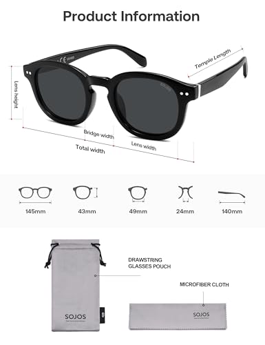 Image of SOJOS Retro Vintage Polarized Sunglasses for Women Men, Classic Square Panto Shades SJ2626
