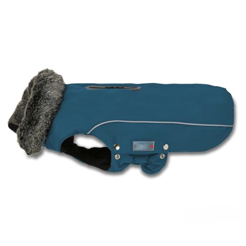 Wolters Winterjacke Amundsen | Wintermantel für Hunde – warm, wasserdicht | Farbe Petrol | Gr. 34 (Rückenlänge 33-35 cm)
