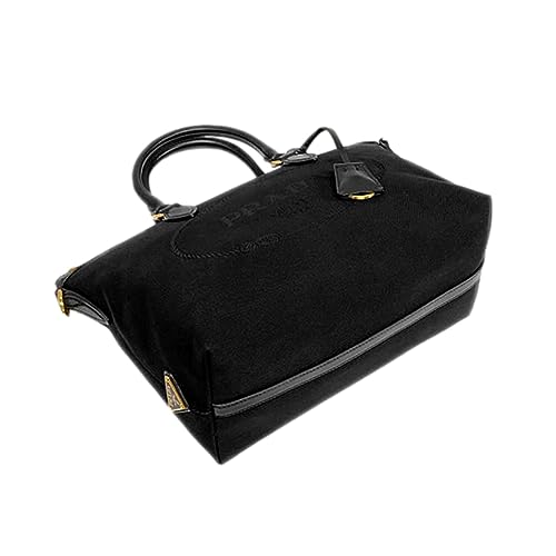 Prada Black Logo Jacquard Canvas Satchel Crossbody Bag with Detachable Strap Magnetic Snap Interior Zip Pocket Made in Italy New - Image 4