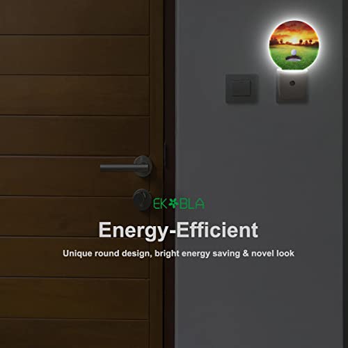 Image of EKOBLA Golf Ball Night Light, Golf Course Grassland Night Lights Plug Into Wall with Auto Sensor for Bedroom and Bathroom