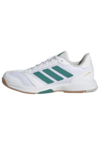 adidas Herren Ligra 8 Mens Indoor Shoes, FTWR White/Equipment Green/Grey one, 41 1/3 EU – Ansicht 1