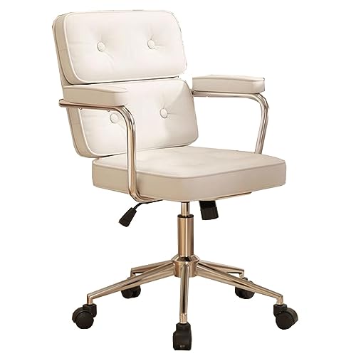 Silla De Oficina En Casa Silla Ergonómica para Computadora Sillas De Escritorio con Respaldo Medio Y Ruedas Giratorias, Silla De Trabajo Ajustable para Sala De Estar, Dormitorio, Maquillaje, Espa
