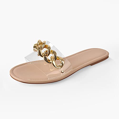 onlymaker Women's Square Open Toe Backless Flat Slipper Sandals Summer Wide Fit Slipper2