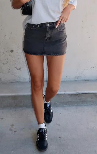 Women Y2k Jean Mini Skirts Low Rise Bodycon Denim Short Skirts Summer Trendy Jean Skirt Vintage Streetwear 5