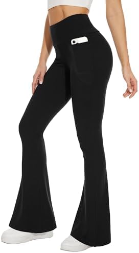 Sundwudu Flare Yoga Pants for Women-High Waist Flare Leggings Workout