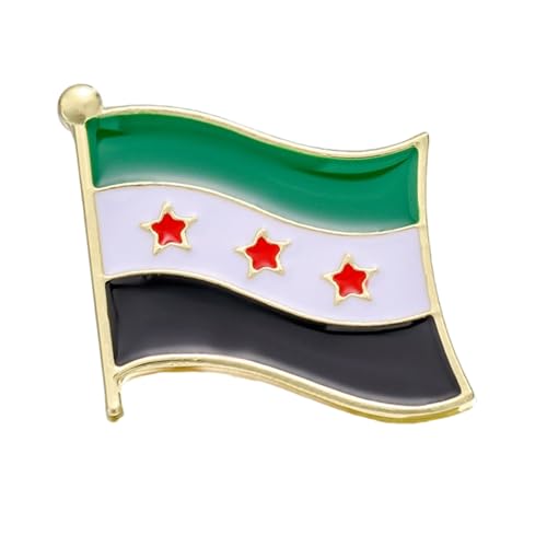 Charm Bijoux Pin Syrie Drapeaux Broche Carte Accessoires Vêtements Texture Alliage Convient pour la Vie Scolaire et Fête Drapeau Insigne, taille unique, comme décrit