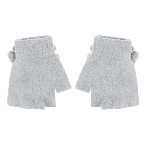 Image of Holiberty Cute Baby Kids Winter Fingerless Gloves Toddler Boys Girls Cartoon Christmas Elk Knit Mittens Warm Snow Gloves 2-8Y