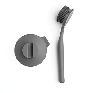 Brabantia Sink Side Afwasborstel met Zuignaphouder – Dark Grey