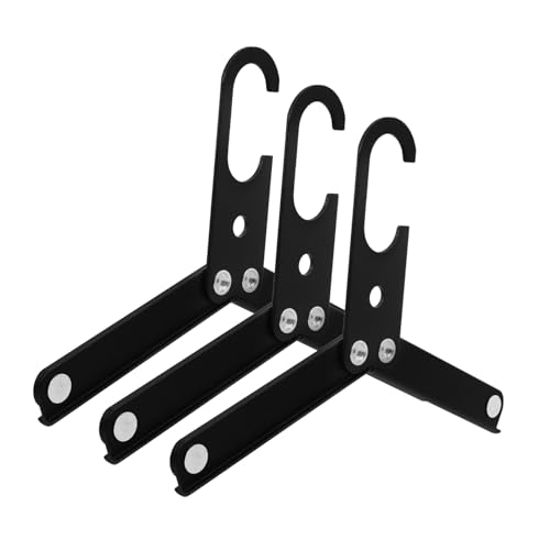 CHILDWEET 3pcs Travel Hanger Tshirt Trouser Foldable Hangers Load Laundrydry Wall Hanger Hook Shirt Hangers Kit Cloth Rack Savers Clip Hanger Velvet Hangers Poster Wire Black Stainless Steel