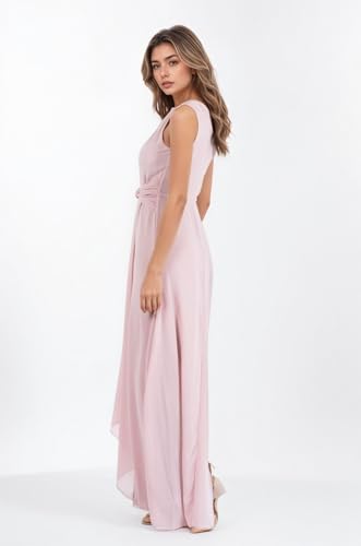 Chicbridal Chiffon One Shoulder Bridesmaid Dresses with Slit Pleated A Line Long Formal Evening Dress with Pockets3