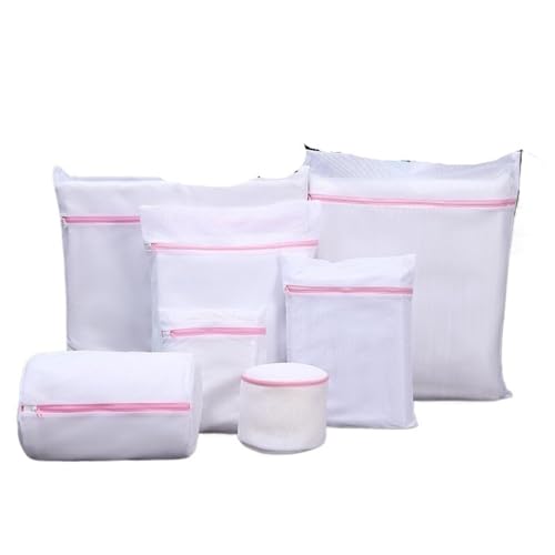 RPXHZLKTM Malla de lavandería delicados Bolsas de Lavado ， 2 Piezas/7 Piezas de Malla Fina for lavandería con Cremallera Transparente de 6 tamaños(20x 30 2pcs)