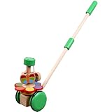 Joygoodta Schiebespielzeug, Schiebespielzeug, sicherer Lauflernwagen aus Holz mit rotierendem Schmetterling, farbenfrohes Kleinkind, lehrreiches Kleinkindlaufen für Kinder