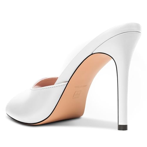 Image of TNYNFBEB Women Stiletto High Heel Peep Open Toe Sandals Slingback Slip-on Wedding Office Cute Basic Classic 3.9 Inches Heels