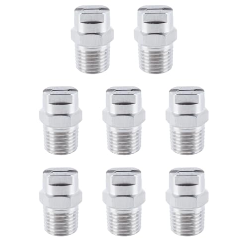 Orivin Boquilla rociadora de alta presión de 65 grados, 8 unidades, apertura de 1,3 mm, rosca de 1/4 de pulgada para limpiador de bajos con escoba de agua.