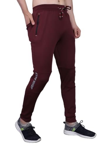 Image of John Ally Jogger Trackpant for Men with Two Zipper Pockets and Premium Fabric. Sweat Wicking, Stretchable for Gym, Yoga, Training, Sports, Running and Casual wear.