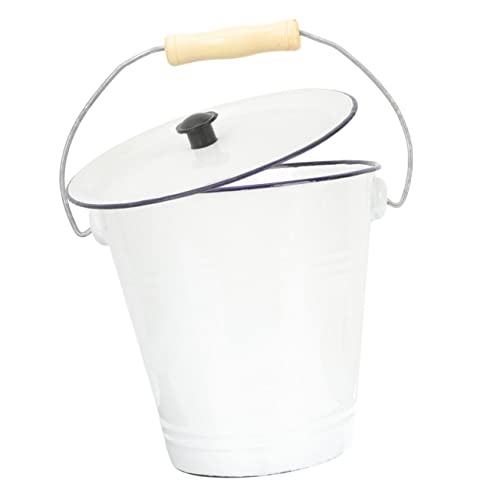 HEMOTON Secchio Smaltato Con Coperchio Per Latte Antiruggine Multifunzione Per Cucina Lavanderia e Uso Domestico