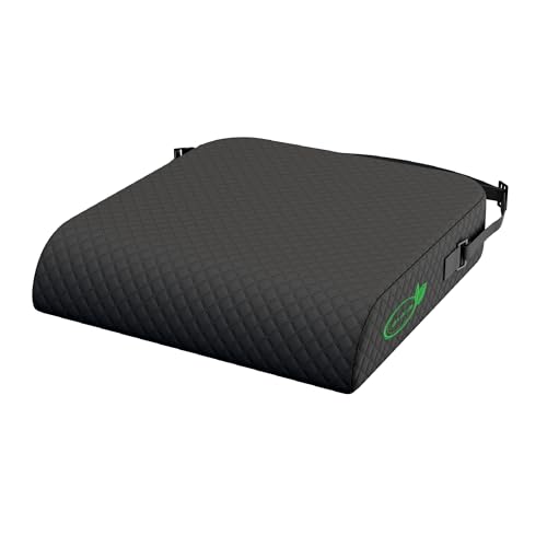 Extra Large Wheelchair Seat Cushion - for Sciatica and Lower Back Pain Relief Anti-Slip Removable Strap Coccyx Pain Relief 19 X 17 X 3 (Black)