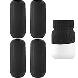 FLLUK Elastic Sleeve for Leak Proofing Silicone Travel Bottle for Travel Container,Travel Necessities Fit Most Size Bottle,Travel Gadget Reusable Accessory for women (4PCS Black Elastic Sleeve)