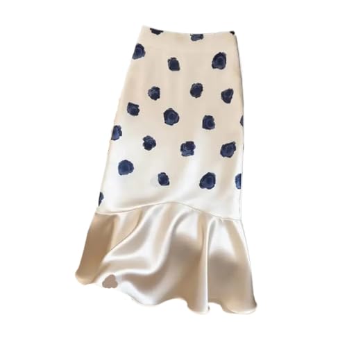 Jupe en satin demi-jupe de fête élégante à taille haute